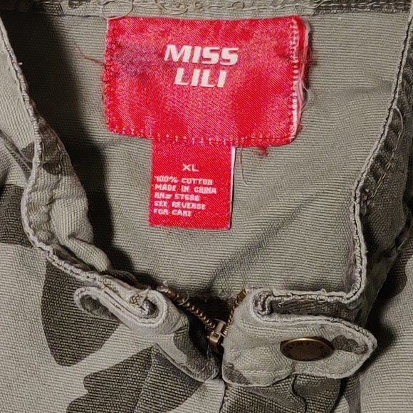 MISS LILI Cropped Zip-up Green Camo Jacket - Picture 11 of 12